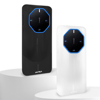適用於華為 Mate 70 RS 透明手機殼適用於華為 Mate 60 RS 皮膚啞光硬殼帶藍色鏡頭環金屬保險槓