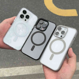 高透亞克力 磁場手機殼 iphone15promax手機殼14promax新款13磁吸無線充電pro男女max高階感12