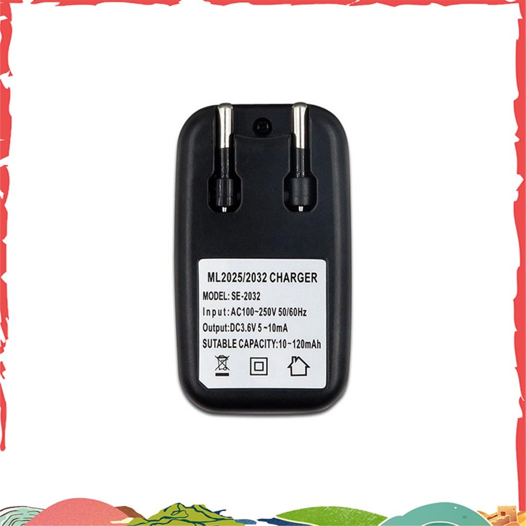 3.6v 電池充電器鋰 2032 2025 電池充電器適配器,適用於 ML2032 ML2025 鈕扣電池易於安裝易於使