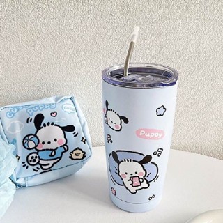星之卡比304不銹鋼吸管杯 少女心高顔值保溫杯 學生可愛防漏水杯