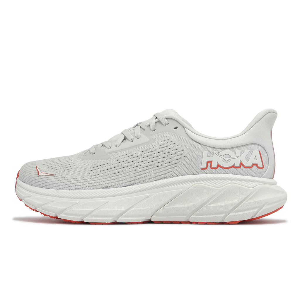 Hoka 慢跑鞋 Arahi 7 2E 男鞋 寬楦 灰 紅 緩衝 輕量 路跑 休閒 [ACS] 1147870CRYT
