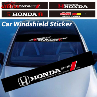 HONDA 本田汽車擋風玻璃貼紙前後汽車擋風玻璃貼紙汽車前窗防水貼花貼紙適用於本田 Brio City Civic CR