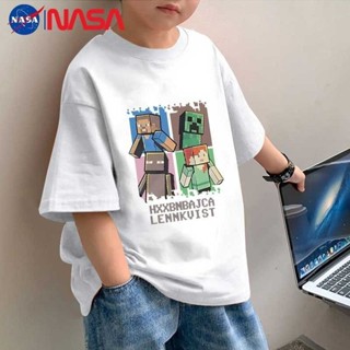25-04 新品發佈 ALLL【店鋪熱銷】NASA 新款純棉兒童T恤短袖2024夏季我的世界印花中大童男童上衣潮