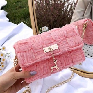 diy 編織包 hand woven bag【1463人收藏】手工編織包包diy材料包絲帶毛線網格自製單肩斜跨包女包 4