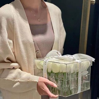 🔥爆款上新 高檔亞克力鮮花盒透明永生花盒插花盒節日水晶禮盒有機玻璃收納盒 壓克力花盒 透明盒 手提盒 壓克力盒