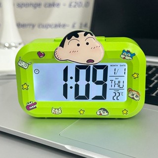 【臺灣出貨】多功能鬧鐘 電子鐘 蠟筆小新鬧鐘 數位時鐘 夜光鬧鐘 床頭鬧鐘 睡眠鬧鐘 簡約鬧鐘 學生檯鐘 計時鬧鐘