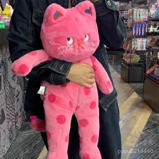 小美家網紅波點貓玩偶長條抱枕小貓咪毛絨娃娃床頭靠墊超軟生日禮物女生 爆火玩偶 可愛玩偶 解壓玩偶 JOBA