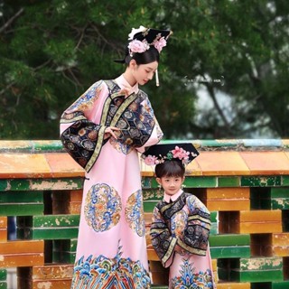 優美優品 清朝皇后吉服 寫真女裝 格格服 印花 滿族旗袍 漢元素 中國風女裝 復古