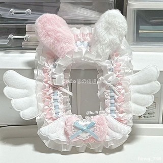 臺灣出貨🍥 【成品卡套 】ins蕾絲咕卡粉白鴛鴦兔耳原創毛絨diy手工少女 毛絨卡套 小卡卡套 悠遊卡套 卡套吊飾