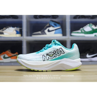 高品質Hoka One One男士Rocket X2低低馬拉鬆厚底輕便透氣網麵休閒運動慢跑鞋VTOP H98M 7FKN