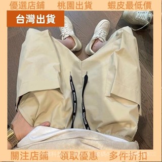 【臺灣出貨-免運】M-8XL 韓系基本款工裝短褲男 大尺碼褲子 寬褲 闊腿五分褲 大口袋工作短褲 男生休閒褲 抽繩綁1