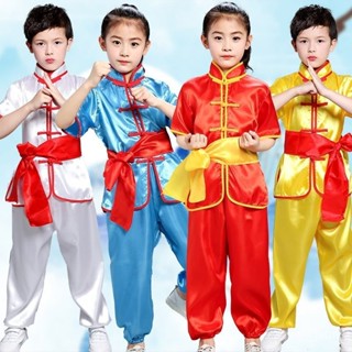 高質感 低價出🌈兒童武術服園六一舞蹈服裝練功服武館訓練服男童少兒演出服裝 EQWJ