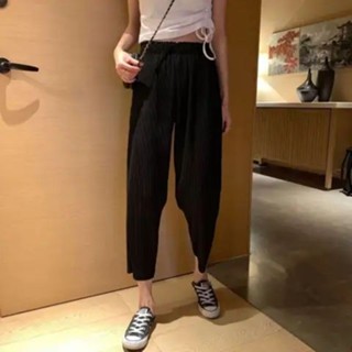 胖胖美依 大碼寬褲 九分褲 中尺碼休閒褲 M-4XL大碼夏學生韓版百褶闊腿褲寬鬆直筒九分褲-5514.