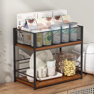 🌜新品🌛餐桌收納神器水盃茶盃茶具茶葉收納架零食置物架廚房臺麵調料收納