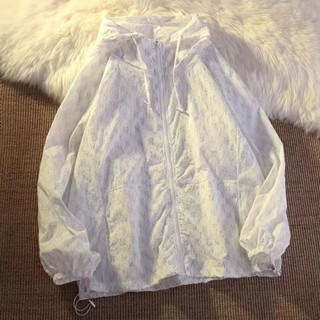 Chic☀潮牌連帽拉鍊防曬衣女夏薄款防紫外線透氣小外套外套vintage上衣ins 防曬服 防嗮外套 透氣外套 薄款外套