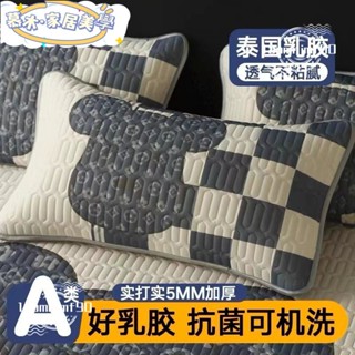 【 新店開業🔥限時下殺價】夏季 冰絲涼蓆天然乳膠枕套 防蟎抗菌冰絲乳膠枕頭套枕套夏季傢用學生宿捨枕芯內膽套單個一對裝清涼