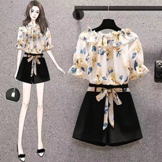 免運 臺灣出貨 【4733人收藏】單/套裝夏季大碼女裝新款夏短袖上衣胖MM顯瘦遮肚短褲時尚兩件套
