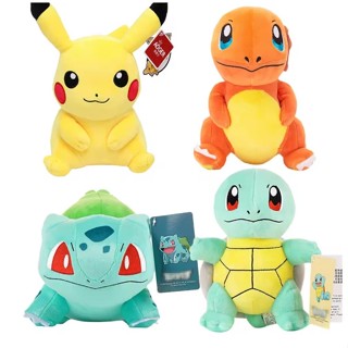 寵物小精靈毛絨玩具高品質帶標籤動漫卡通皮卡丘 charmander 松鼠 bulbasaur 毛絨公仔適合兒童