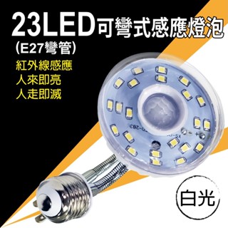 23LED可彎式感應燈泡 E27-正白光