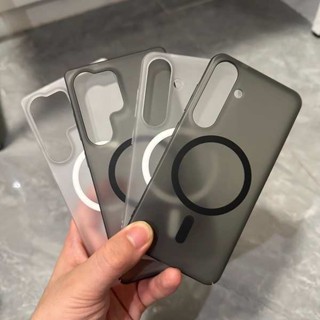 磁場手機殼 高透亞克力 新款超薄PC硬殼S25UItra手機殼Magsafe磁吸充電適用於三星s24/23/22plus