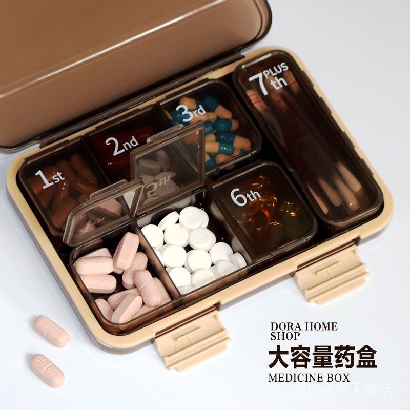桃園發貨🔥迷你便攜式隨身藥片分裝藥盒7天一週星期早午晚大容量密封藥盒子 S B 5 1