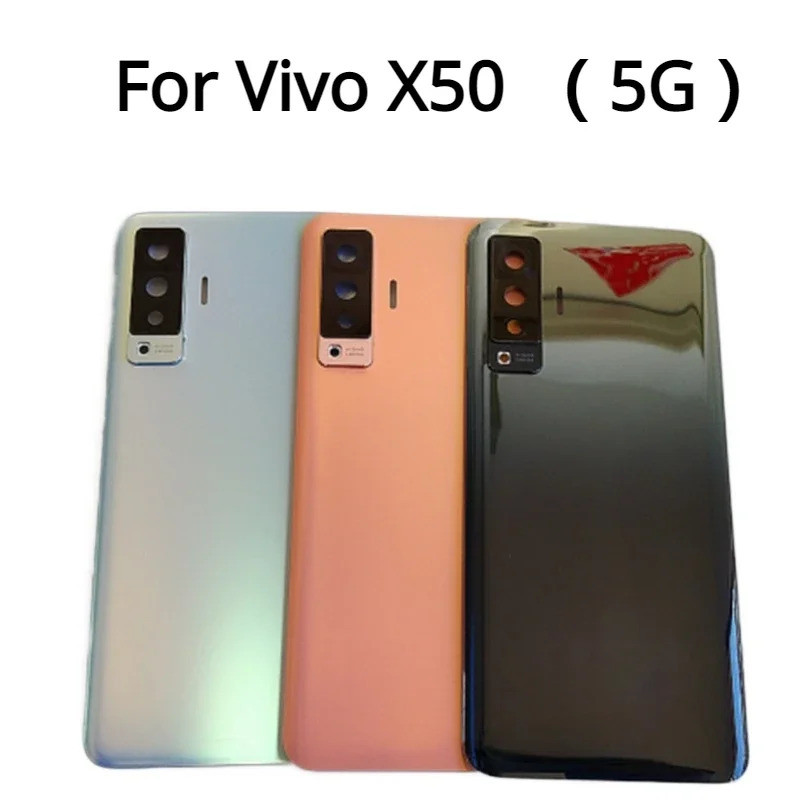 適用於 Vivo X50 5G V2001A 後蓋電池蓋後殼門玻璃殼帶相機鏡頭更換維修零件