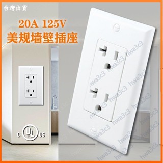 【臺灣 出貨】美標插座15A20A美規牆壁插座面板帶ETL認證美標雙聯雙位家用空調