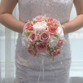 【手捧花】✨新品 臺灣熱銷 免運✨韓式領證拍照手捧花新娘結婚婚禮仿真花道具拍照攝影手工混搭花束
