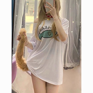 100%純棉原創貓女露肩短袖t恤女上衣商品漫畫大豆粉同款cos服kinako cosplay服裝ILYU