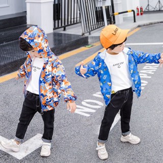 糖寶BABY品質童裝 兒童2022春外套夾克上衣防風連帽拉鍊衫男中小寶寶5歲6時尚衣服潮