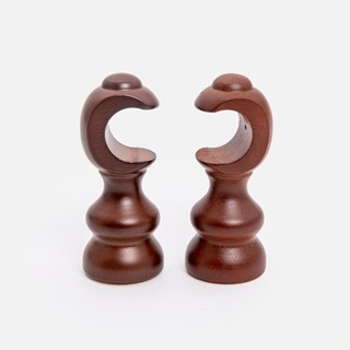 特力屋 實木窗簾桿 凹型單托架 櫻桃木色 2入 28mm