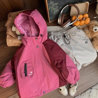 【熱賣】女童外套 兒童棉服 冬季新款韓版兒童洋氣加棉風衣外套 韓版洋氣連帽衝鋒衣 舒適 百搭 寬鬆 休閒