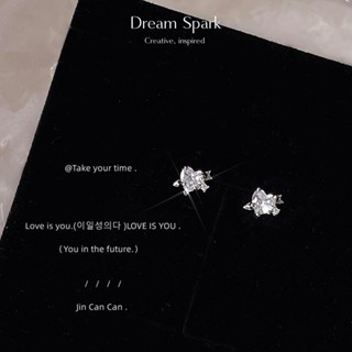 Dream Spark｜迷你版鋯石~一箭穿心925銀針個性ins小巧耳環 日常百搭