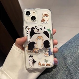 可愛貓咪熊貓 magsafe磁吸 適用iPhone15promax i14 i13 i12 i11 16E手機殼plus