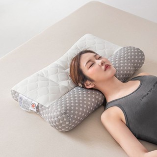 防蟎抗菌枕 可水洗 枕頭 乳膠枕 兒童枕頭枕頭套乳膠反牽引枕成護助睡眠不塌陷單枕頭芯一對可水洗