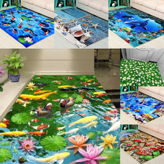 『臺現』100%正品 地毯 3D/地毯天鵝絨/海洋地毯/地毯3D/海墊/沙灘墊/客廳地毯/現代地墊防滑