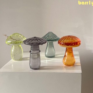 BARR1Y迷你花瓶,玻璃蘑菇形水耕花盆,Ins風格精美的有創造力的透明的插花容器生日