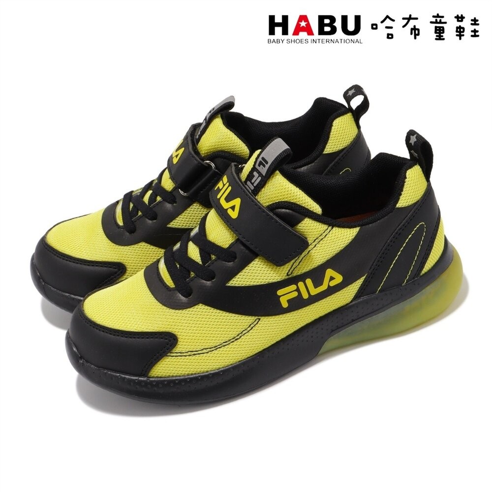 【魔法童鞋】FILA KIDS 斐樂 休閒鞋 中童 魔鬼氈 透氣 緩震 燈鞋 運動鞋 2J428Y099