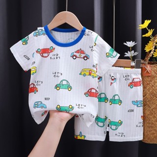 糖寶BABY品質童裝 【2.1萬人收藏】兒童夏季純棉短袖套裝洋氣男女寶寶睡衣兩件套薄款空調服嬰兒衣服