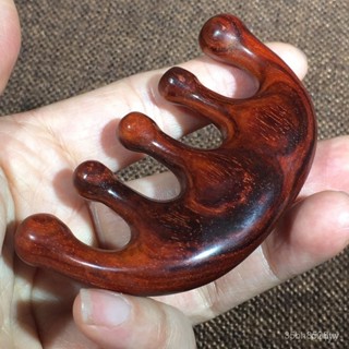 按摩經絡梳子頭部紫檀木正宗小葉紫檀檀香印度傢用養生便捷按摩梳KKL優選精品店