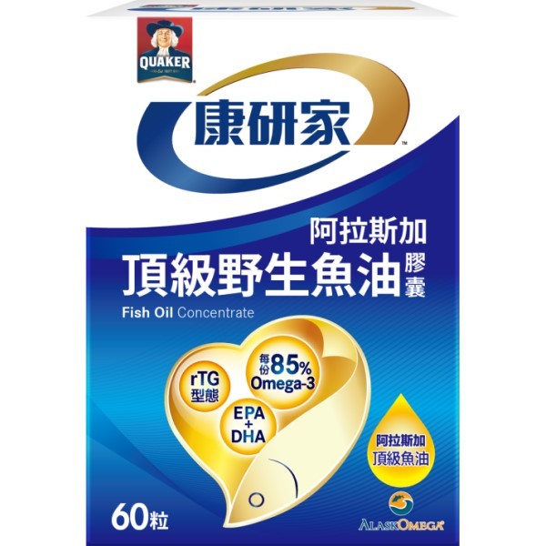 QUAKER 桂格康研家頂級野生魚油膠囊60粒