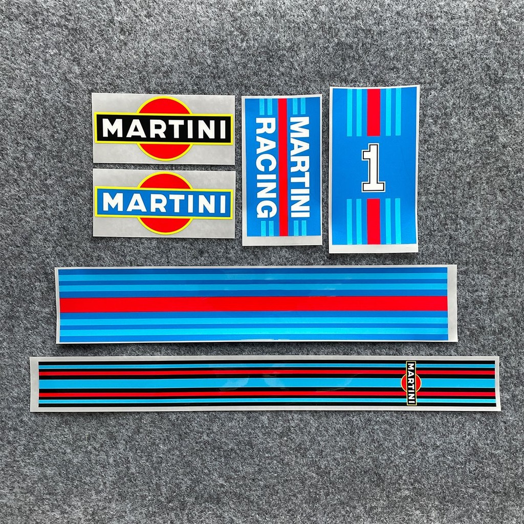 【✨臺灣齣貨✨免運】馬天尼 Martini Le Mans條紋汽車摩托車裝飾貼紙保時捷版改裝貼紙 摩托車改裝配件油箱貼紙