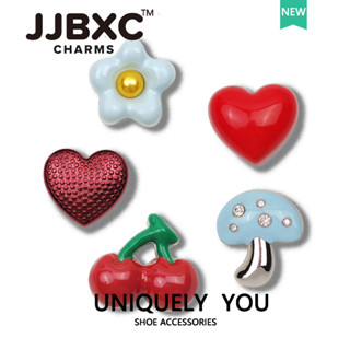 JJBXC 洞洞鞋 鞋釦 金屬鞋花 鞋配飾 琺琅彩 櫻桃 花朵 愛心 DIY時尚鞋附件