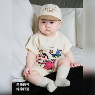 嬰兒衣服夏裝新款短袖連體衣新生兒寶寶夏季超萌爬服薄款可愛哈衣