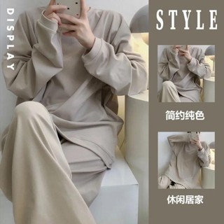 Caila 現貨 新款素色德絨睡衣女 休閒少女風 秋冬保暖刷毛長袖睡衣 運動休閒家居服 睡衣套裝 寬鬆睡衣 居家服