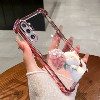 SAMSUNG 三星NOTE 10 pro NOTE 20 ULTRA手機殼招財貓四角矽膠TPU透明軟殼XYM