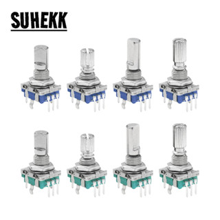 5PCS/LOT 20 位 360 度旋轉編碼器 EC11 帶按鈕 5Pin 手柄長 15/20MM 帶內置按鈕開關