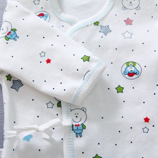 《現貨下單》新生嬰兒衣服春秋夏季初生0和尚3月分體純棉薄款出生寶寶秋衣套裝上衣 新生兒睡衣 新生兒上衣 睡衣上衣 新生兒