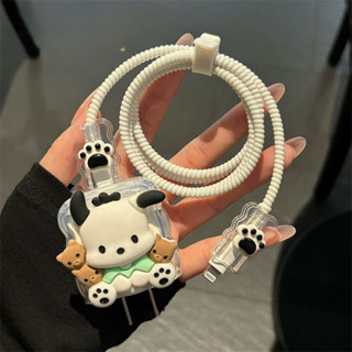 SAMSUNG Sanrios Hello Kitty 電纜保護器可愛卡通資料充電器線保護套相容三星 25w 管理器電纜