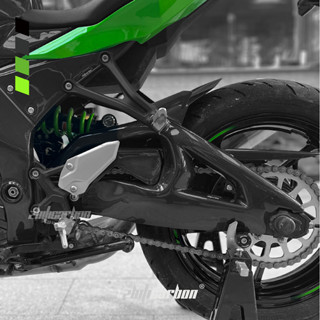 機車裝備配件#【致極造物】川崎ZX4R/RR改裝碳纖維加粗後叉搖臂罩後平叉擋泥板